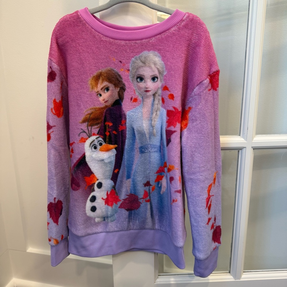 Pink and Purple Disney Frozen Character Sweatshirt